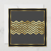 Invitation Anniversaire Gray Black Gold Art Déco Martini (Dos)