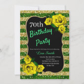 Invitation Anniversaire Green Gold Stripes Parties scintillan (Devant)
