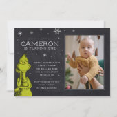 Invitation Anniversaire Grinch Tableau Noir (Devant)