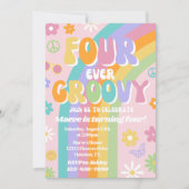 Invitation anniversaire groovy Four-Ever (Devant)
