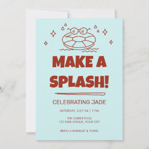Invitation anniversaire Groovy Make a Splash Pisci