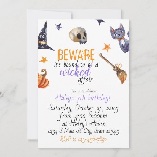 Invitation Anniversaire Halloween (Devant)