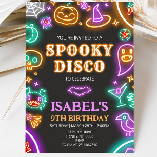 Invitation Anniversaire Halloween Disco Épouvantable