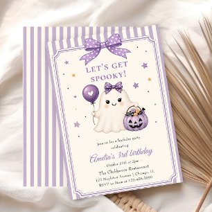 Invitation Anniversaire Halloween Fantôme Violet Effrayant