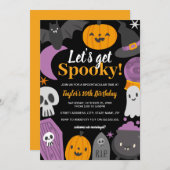 Invitation Anniversaire Halloween Soyons Éffrayants (Devant / Derrière)