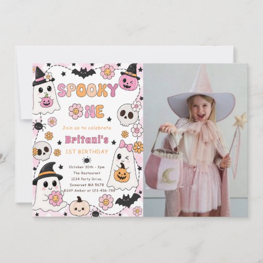 Invitation Anniversaire Halloween Spooky One (Devant)