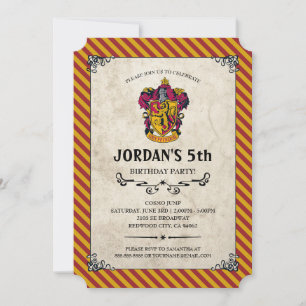 Invitation Anniversaire Harry Potter   Gryffindor