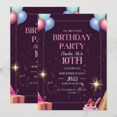 Invitation anniversaire heureux (Devant / Derrière)