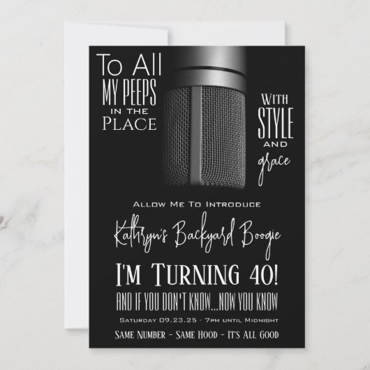 Invitation Anniversaire Hip hop (Devant)