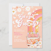 Invitation Anniversaire Hippie Daisy Groovy (Devant)