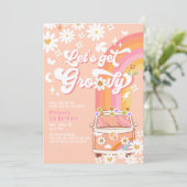 Invitation Anniversaire Hippie Daisy Groovy (Debout devant)