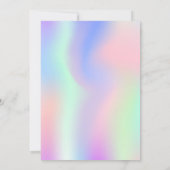 Invitation Anniversaire holographique à la menthe rose disco (Dos)