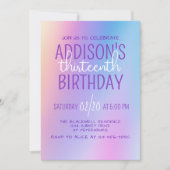 Invitation Anniversaire holographique de l'Iridescendance vio (Devant)