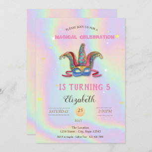 Invitation Anniversaire Holographique Masquerade