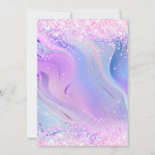Invitation Anniversaire holographique rose violet (Dos)