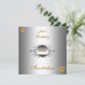 Invitation Anniversaire Homme Argent (Debout devant)