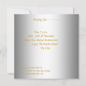 Invitation Anniversaire Homme Argent (Dos)