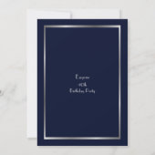 Invitation Anniversaire homme de fête, argent style Gatsby, m (Dos)