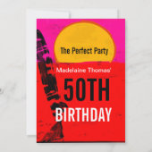 Invitation Anniversaire Homme Femme 50E Summer Beach Rétro (Dos)