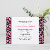 Invitation Anniversaire impertinent rose d'empreinte de (Debout devant)