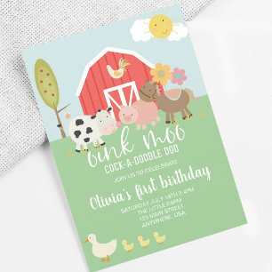 Invitation Anniversaire Impression Vache Ferme