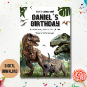 Invitation anniversaire imprimable dinosaure T REX