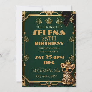 Invitation Anniversaire Imprimé Léopard Guépard Sauvage