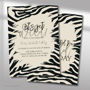 Invitation Anniversaire Imprimé Zèbre Fête de Styl