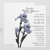 Invitation Anniversaire Iris Bleu (Devant / Derrière)