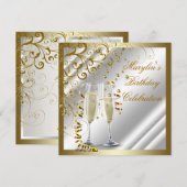 Invitation Anniversaire Ivoire et Or (Devant / Derrière)