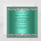 Invitation Anniversaire Jade Green Silver Diamond (Dos)