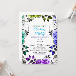 Invitation anniversaire jardin de fleurs sauvages