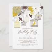 Invitation Anniversaire Jaune et Brown Vintage (Devant)