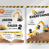 Invitation Anniversaire Jumeaux Thème Construction