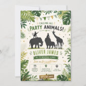 Invitation Anniversaire Jungle Wild One (Devant)