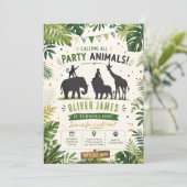 Invitation Anniversaire Jungle Wild One (Debout devant)