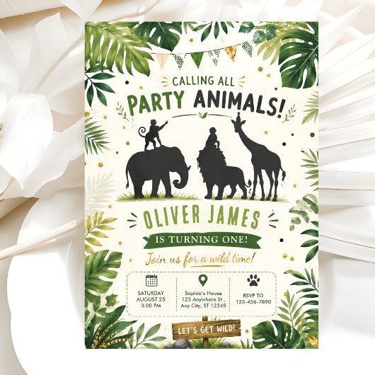 Invitation Anniversaire Jungle Wild One