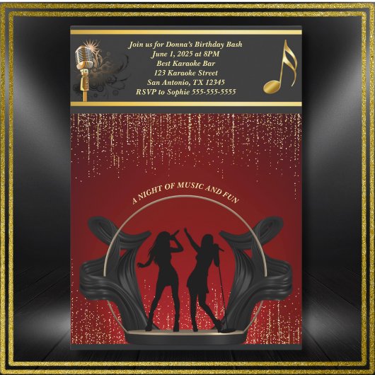 Invitation Anniversaire Karaoke Soiree Musicale Mo