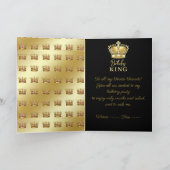 Invitation Anniversaire King Gold Couronne Royal Monogramme L (Intérieur)