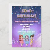 Invitation Anniversaire KPOP, Coloriez le dos ! (Devant)