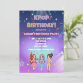 Invitation Anniversaire KPOP, Coloriez le dos ! (Debout devant)