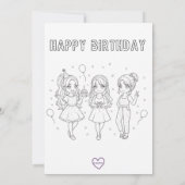 Invitation Anniversaire KPOP, Coloriez le dos ! (Dos)