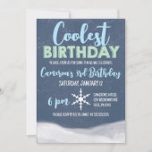 Invitation Anniversaire le plus frais Flocon de neige hiver F (Devant)