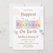 Invitation Anniversaire le plus heureux sur Terre Anniversair (Devant)