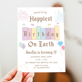 Invitation Anniversaire le plus heureux sur Terre Anniversair