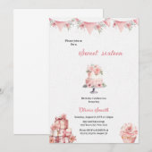 Invitation anniversaire le plus rose pour les filles invitati (Devant / Derrière)