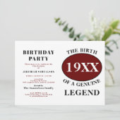 Invitation Anniversaire Légende Nom Année Humour Anniversaire (Debout devant)