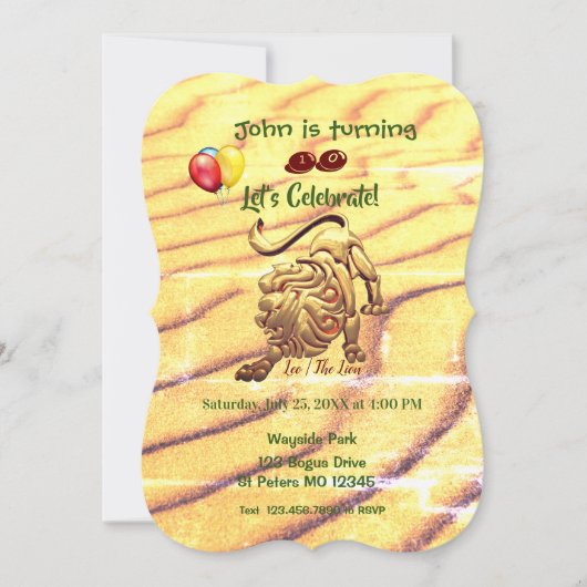 Invitation Anniversaire Leo (23 juillet - 22 août) (Devant)