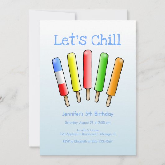 Invitation Anniversaire Let's Chill (Devant)