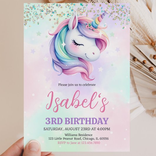 Invitation Anniversaire Licorne
